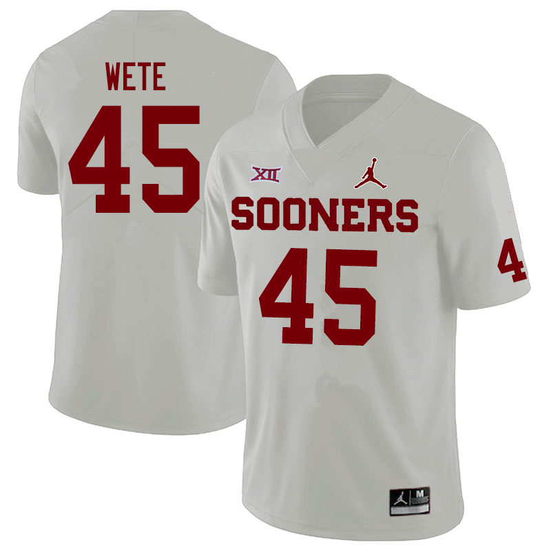 Jordan Brand Men #45 Joseph Wete Oklahoma Sooners College Football Jerseys Sale-White